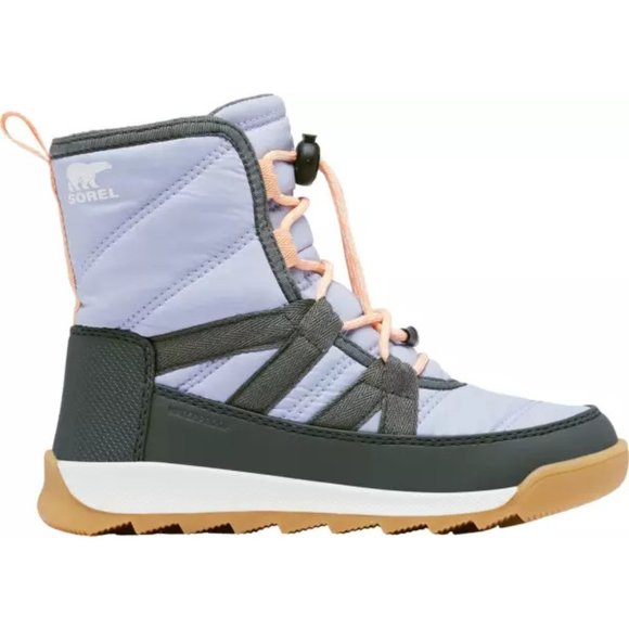 NEW Sorel Sizes 1-7 Kids' Whitney II Short Lace Winter Boots - Black/ Lavender - Picture 2 of 14